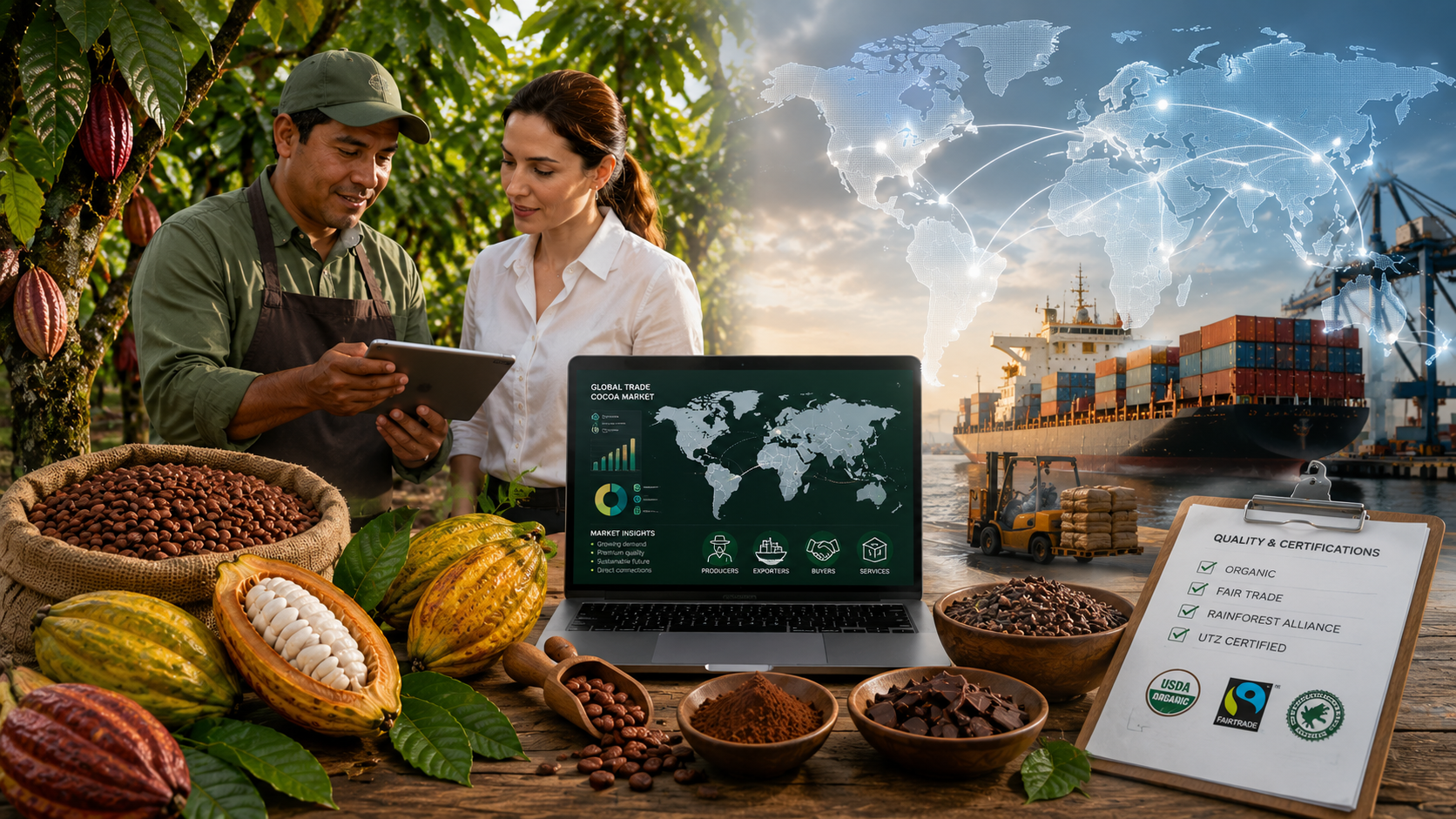 Guía completa del cacao: producción, exportación, mercados y oportunidades internacionales